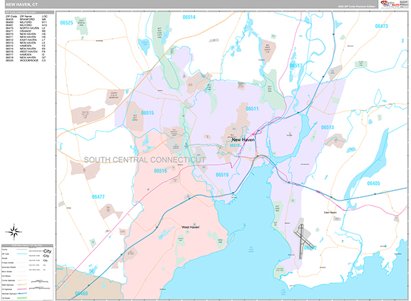 New Haven, CT Zip Code Map
